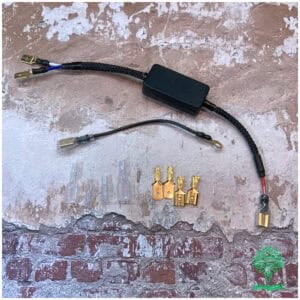 LED indicator diode harness with spade terminals for vehicle electrical systems and LED lighting applications. Easy installation for reliable circuit connections.